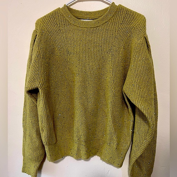 Mango yellow and silver thread and small sequin sweater - Picture 3 of 10